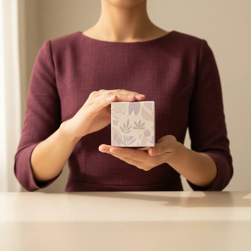 Anonymous hands holding a Slim Coffee Booster box - morning supplement review